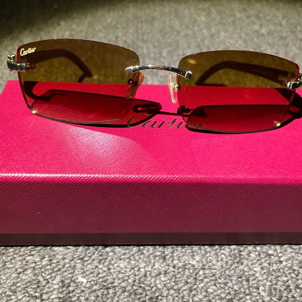 Cartier Brown and Silver Men's Glasses
